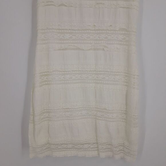 Studio M Boho Lace Sleeveless Scoop Neck Mini Dress Ivory Sz L - Picture 5 of 10